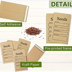 Seed Storage Organizer Bag + 50 Resealable Seed Envelopes