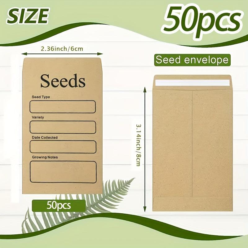 Seed Storage Organizer Bag + 50 Resealable Seed Envelopes