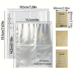 Seed Storage Organizer Bag + 50 Resealable Seed Envelopes