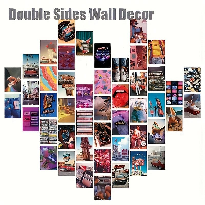 50pcs Double Sides Wall Decor Collage Kit Prints For Bedroom Wall Decor Posters