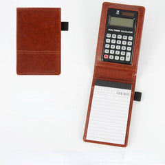 PU Leather Mini Notebook with Calculator Pocket Planner