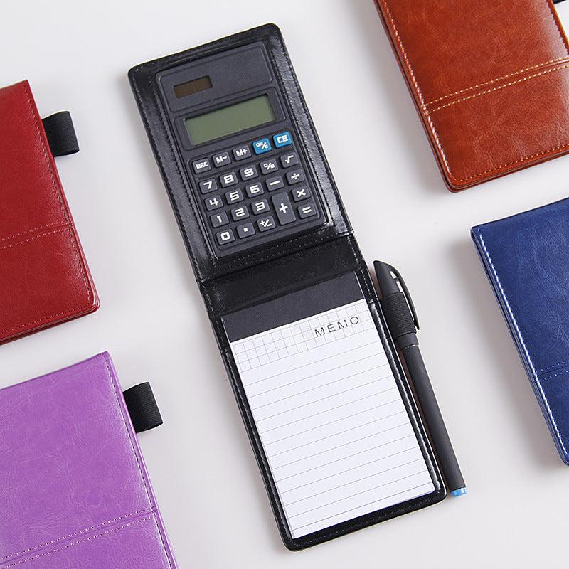 PU Leather Mini Notebook with Calculator Pocket Planner