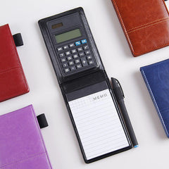 PU Leather Mini Notebook with Calculator Pocket Planner