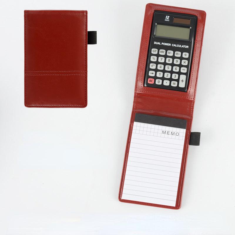 PU Leather Mini Notebook with Calculator Pocket Planner