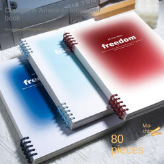 160 Pages Vintage Gradual Change Ring Binder Removable Notebook