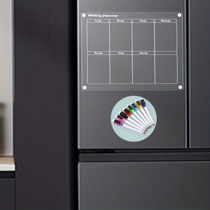 Acrylic Magnetic Weekly Calendar For Fridge - 13cmx29 Inches