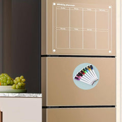 Acrylic Magnetic Weekly Calendar For Fridge - 13cmx29 Inches