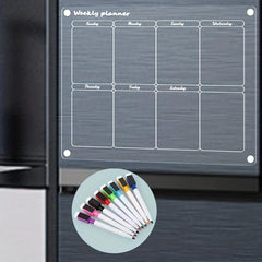 Acrylic Magnetic Weekly Calendar For Fridge - 13cmx29 Inches