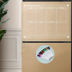 Acrylic Magnetic Weekly Calendar For Fridge - 13cmx29 Inches