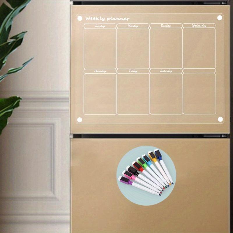 Acrylic Magnetic Weekly Calendar For Fridge - 13cmx29 Inches