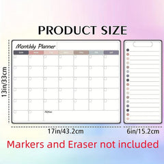 2pcs Magnetic Monthly Calendar For Fridge Colorful Magnetic Calendar Notepad
