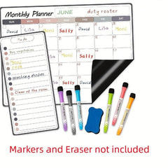 2pcs Magnetic Monthly Calendar For Fridge Colorful Magnetic Calendar Notepad