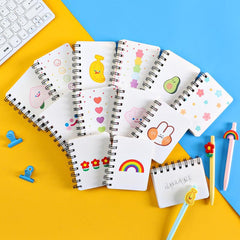 4pcs Cartoon Coil Notebook Loose leaf Girl Small Diaries School Supplies