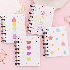 4pcs Cartoon Coil Notebook Loose leaf Girl Small Diaries School Supplies