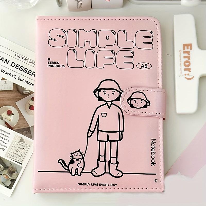Magnetic Notebook A5 Plastic Hardcover College Ruled Journals