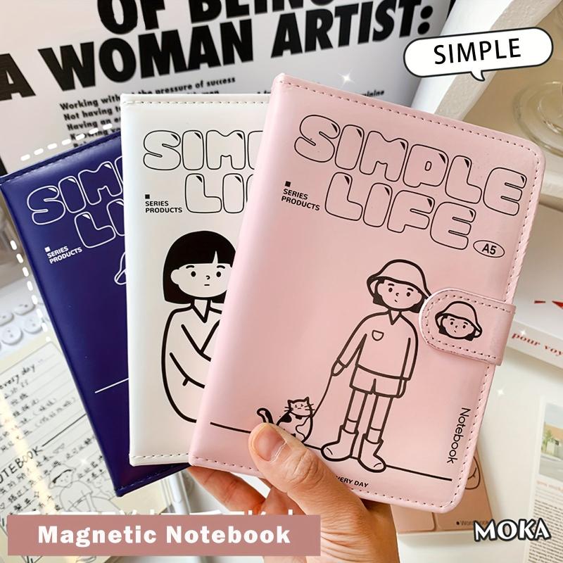 Magnetic Notebook A5 Plastic Hardcover College Ruled Journals