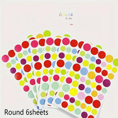 18 Sheets Small Stars Love Heart Round Sticker Labels