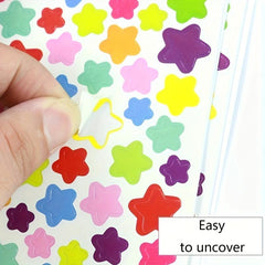 18 Sheets Small Stars Love Heart Round Sticker Labels