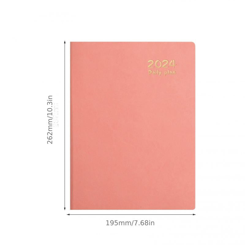 B5 Faux Leather Daily Plan Notebook 365 Days Calendar Efficiency Manual