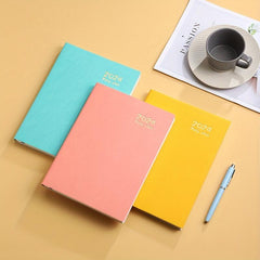 B5 Faux Leather Daily Plan Notebook 365 Days Calendar Efficiency Manual
