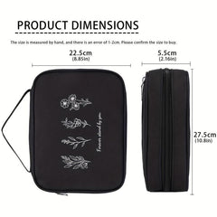Versatile Floral Line Printed Bible Bag Casual Large Capacity Handbag