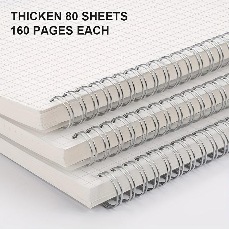 A5 B5 Spiral Notebook Grid Lined Loose Leaf Notepad