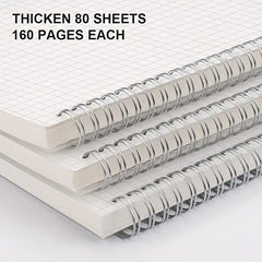 A5 B5 Spiral Notebook Grid Lined Loose Leaf Notepad