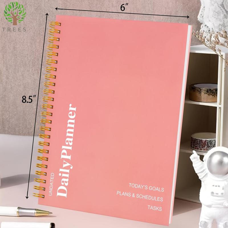 Trees Daily To Do List Hardcover Notebook Magazine Style Undated Spiral Notebook