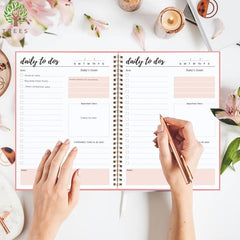 Trees Daily To Do List Hardcover Notebook Magazine Style Undated Spiral Notebook