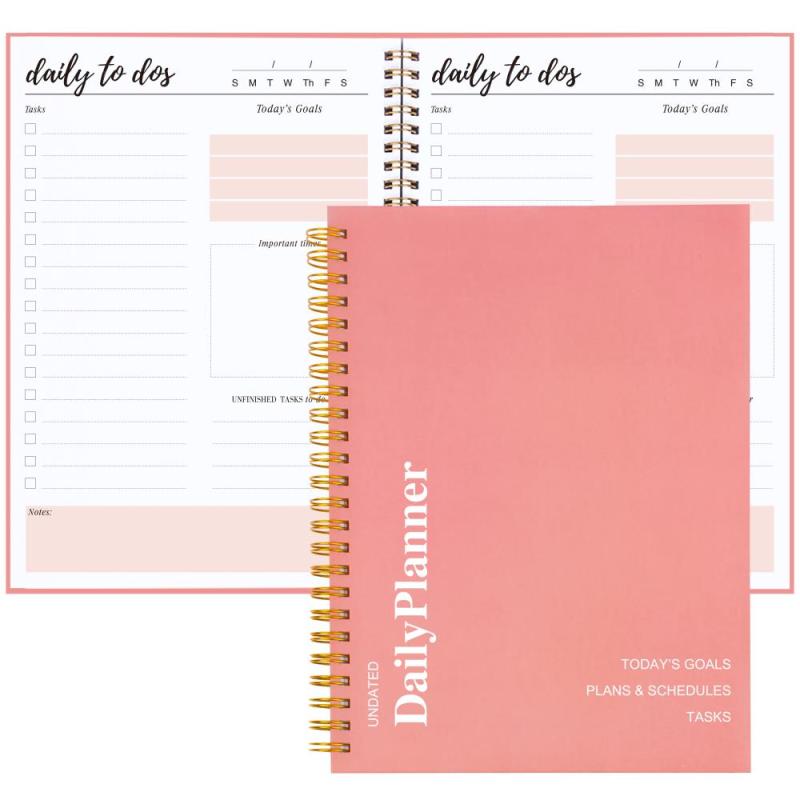 Trees Daily To Do List Hardcover Notebook Magazine Style Undated Spiral Notebook