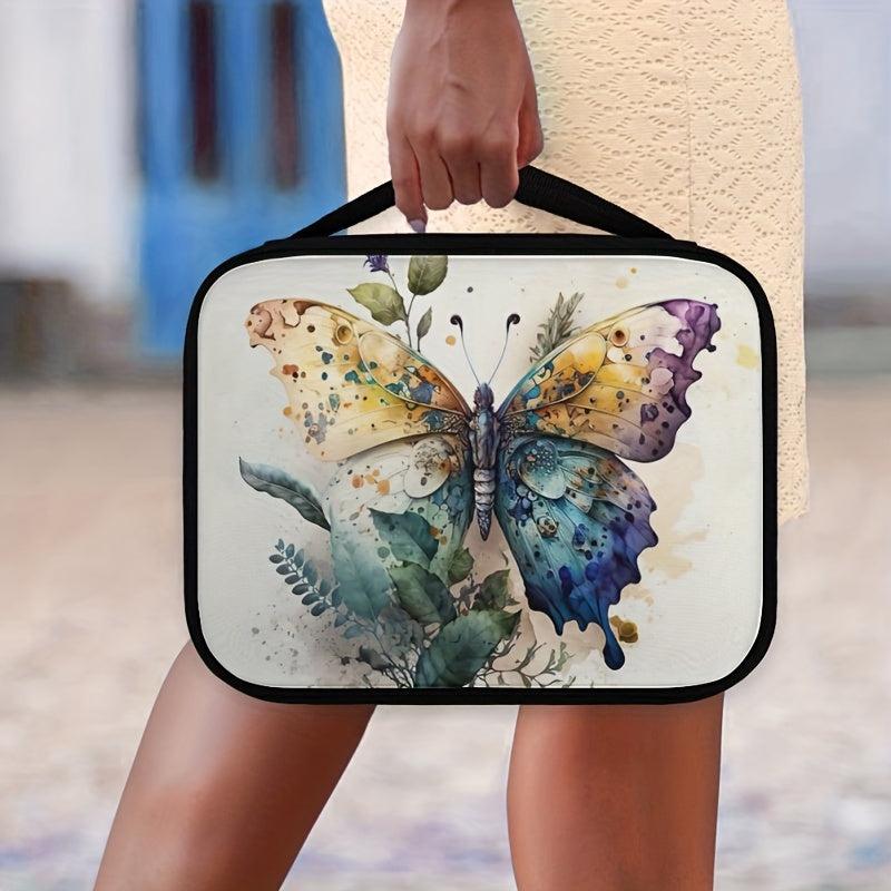 Psychedelic Butterfly Bible Cover with Handle & Zipper Pocket