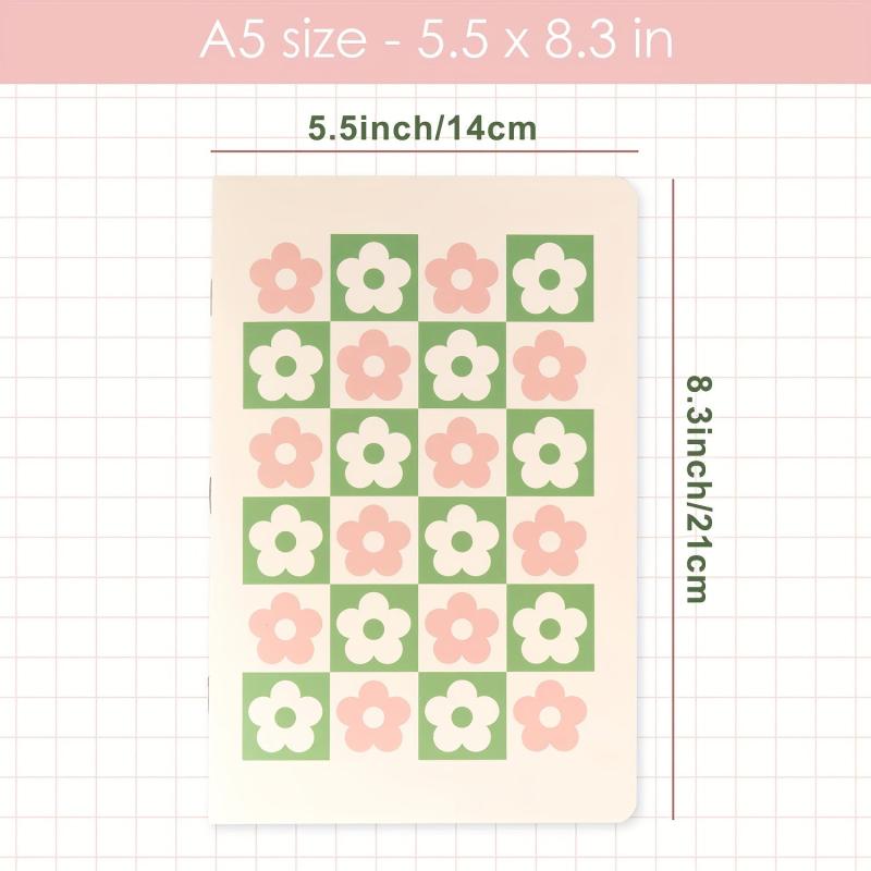 4pcs Pastel Notebooks Set A5 Journal Notebook Green Pink Lined Paper Notebook