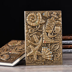 Retro Embossed A5 Underwater Creatures Diary