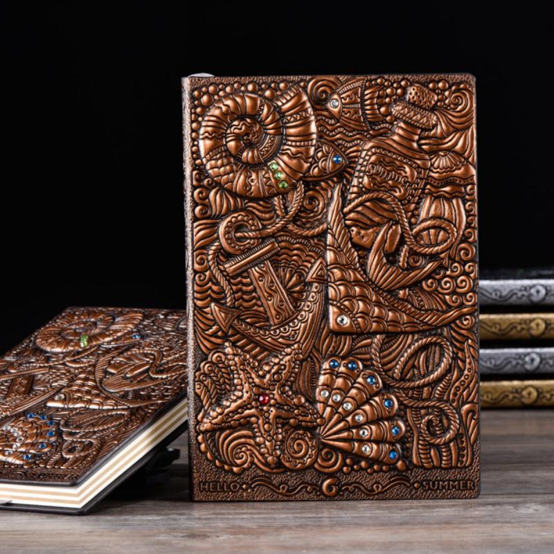 Retro Embossed A5 Underwater Creatures Diary