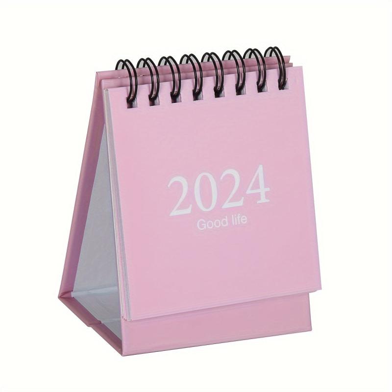 Mini Desk Calendar Aug-Dec Daily Scheduler, Double Wire Binding, Stickers