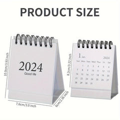 Mini Desk Calendar Aug-Dec Daily Scheduler, Double Wire Binding, Stickers