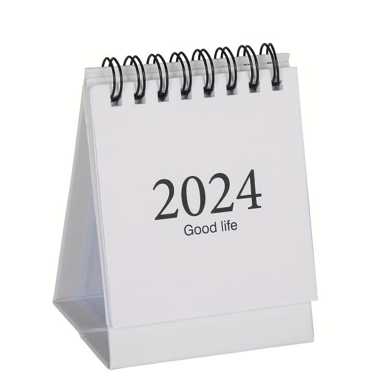 Mini Desk Calendar Aug-Dec Daily Scheduler, Double Wire Binding, Stickers