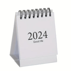 Mini Desk Calendar Aug-Dec Daily Scheduler, Double Wire Binding, Stickers