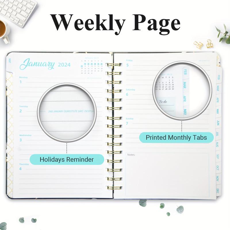 Planner Calendar Jan-Dec 15x21 Weekly Monthly Tabs