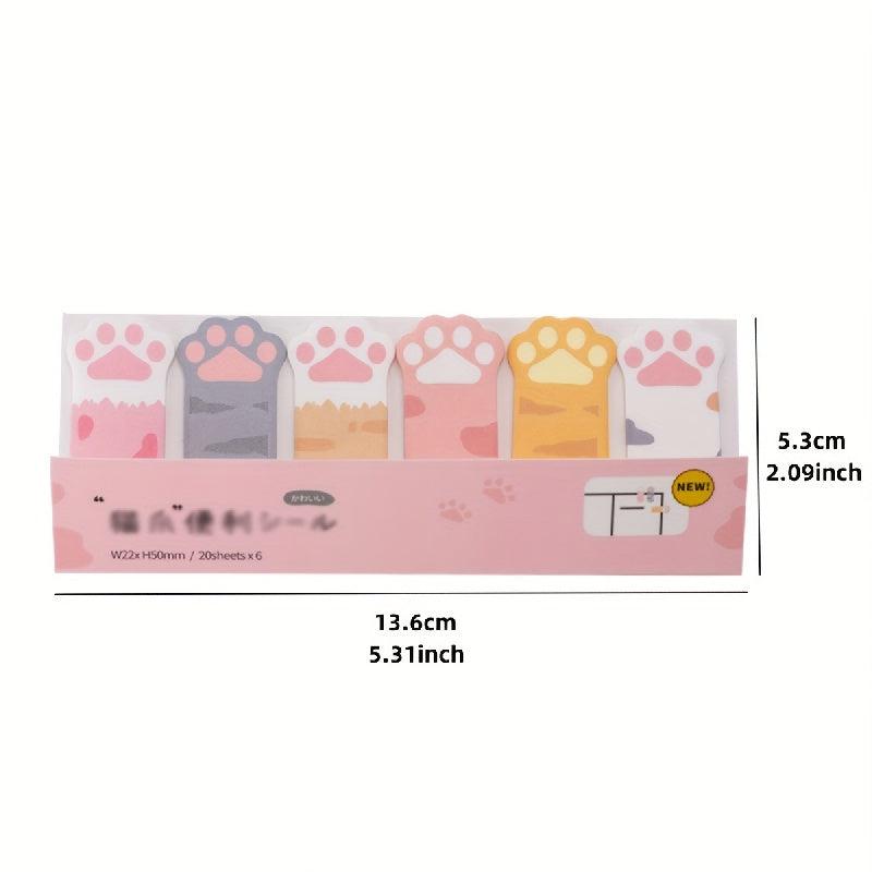 6 Cat's Paw Sticky Notes Notepad Memo Pads School Office Stationery