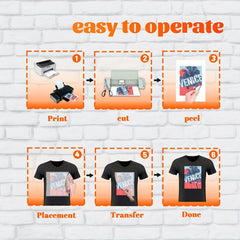 6 Sheets A4 Heat Transfer Paper for Light Fabric T Shirt Printing