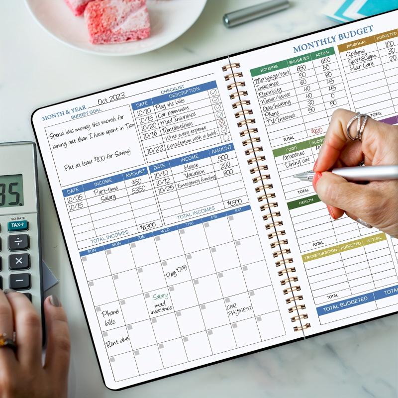BUBU Budget Planner Monthly Finance Organizer - Undated Expense Tracker Notebook