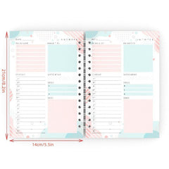 A5 Coil Planner Notebook, School & Office Schedule Book