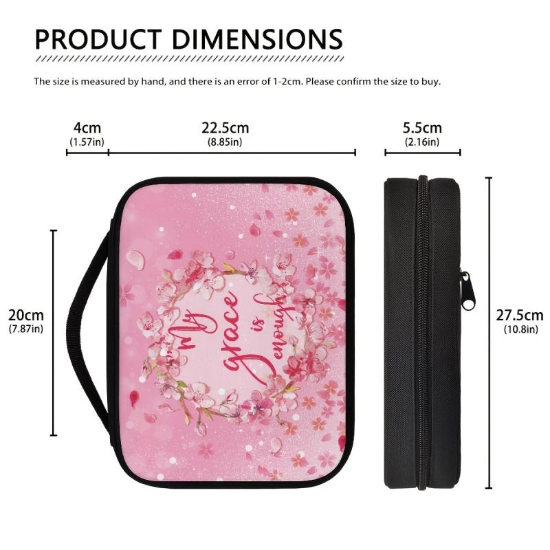 Pink Petal Pattern Bible Bag for Church or Everyday Use