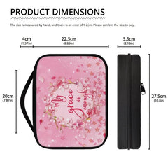 Pink Petal Pattern Bible Bag for Church or Everyday Use