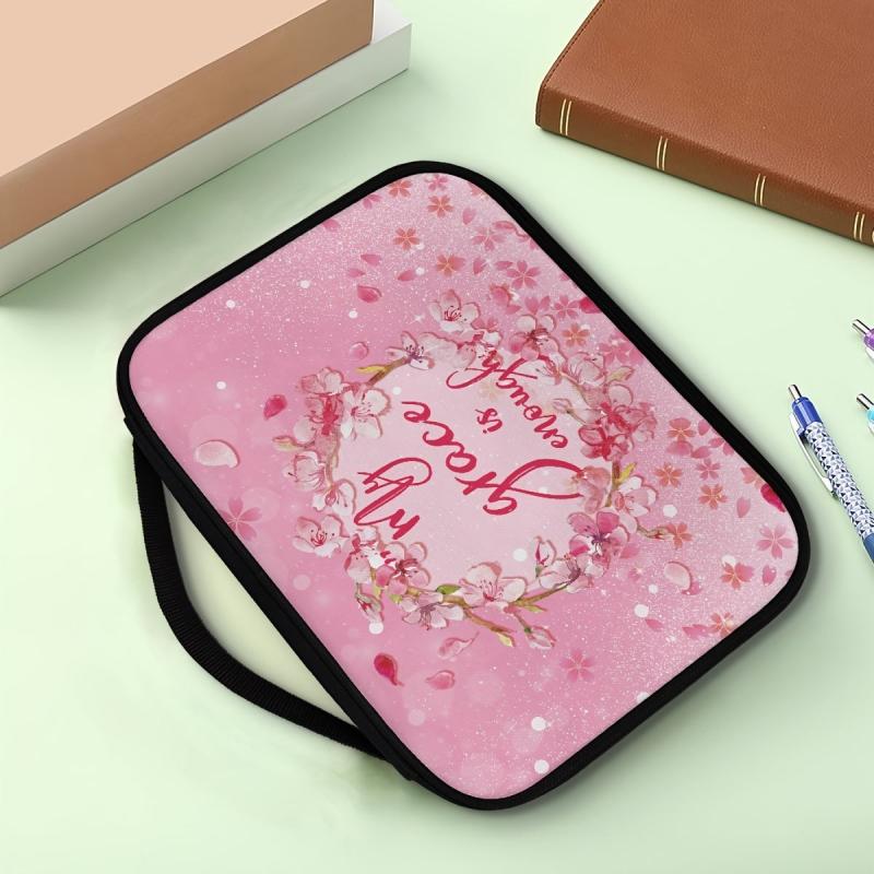 Pink Petal Pattern Bible Bag for Church or Everyday Use
