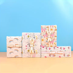4pcs Colorful Cartoon Birthday Gift Wrapping Paper Roll