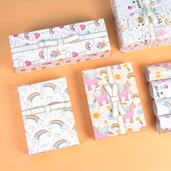 4pcs Colorful Cartoon Birthday Gift Wrapping Paper Roll