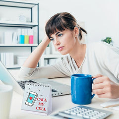 2 Funny Desk Office Signs with 30 Fun Messages, Calendar, 2 Pens