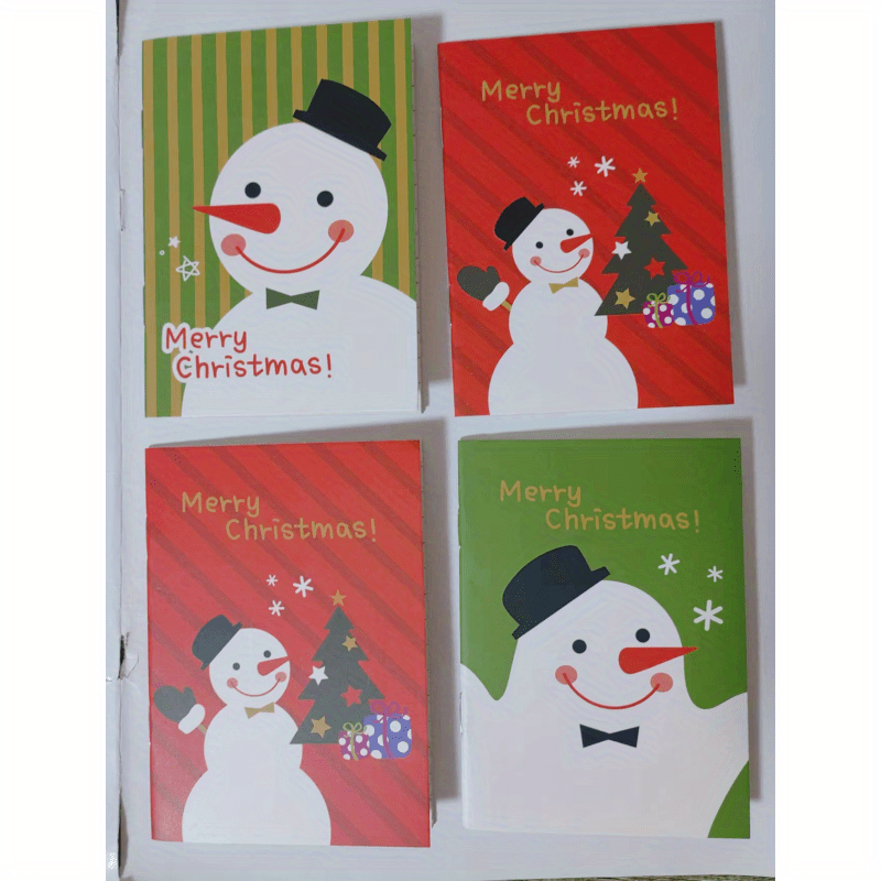 10pcs Christmas Pocket Notepads Cartoon Notebooks For Students